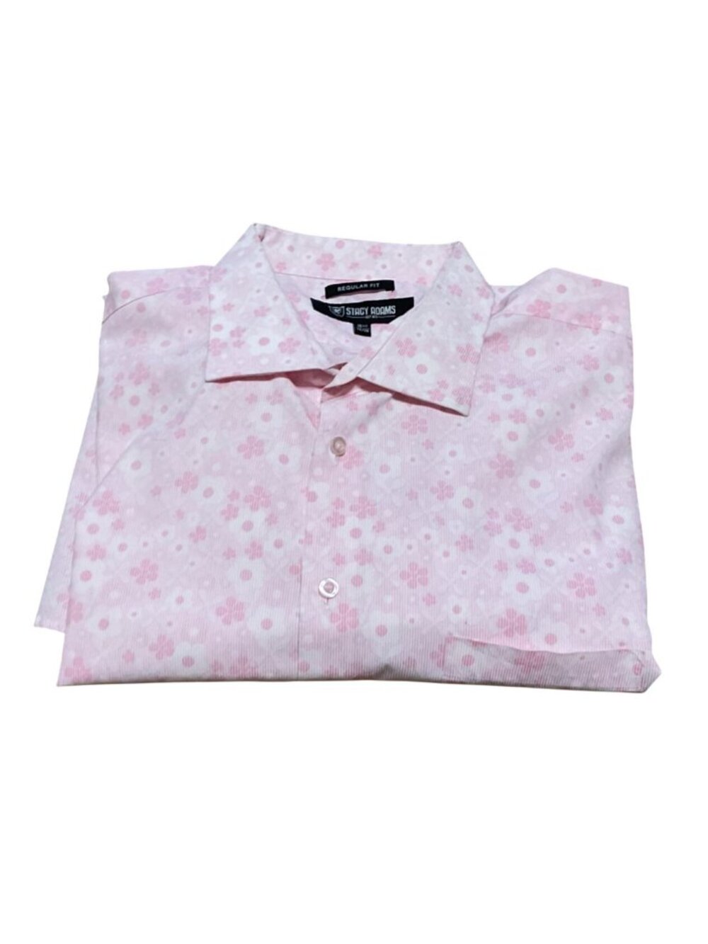Stacy Adams Pink Floral Long Sleeve Button-Up Shirt Sz 3XL Regular Fit Mens